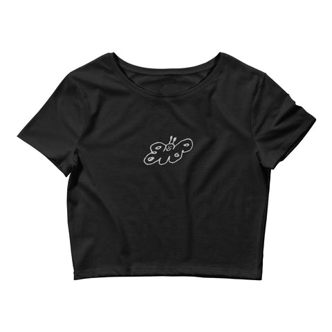 Fly Embroidery Crop Tee