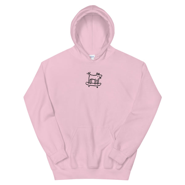 Skateboarding Dog Embroidered Hoodie