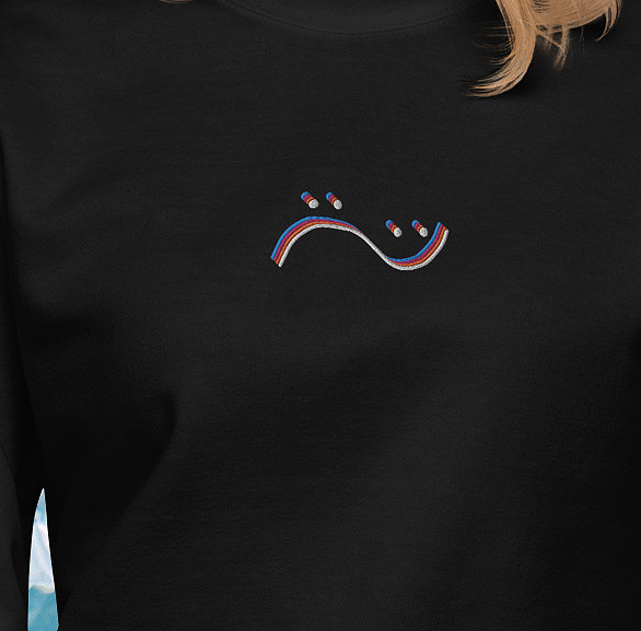 Multi Smile Embroidered Crewneck